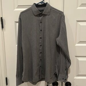 HAMMER MADE Button Down Shirt  Long Sleeves Men's Grey / Black 42 / 16.5